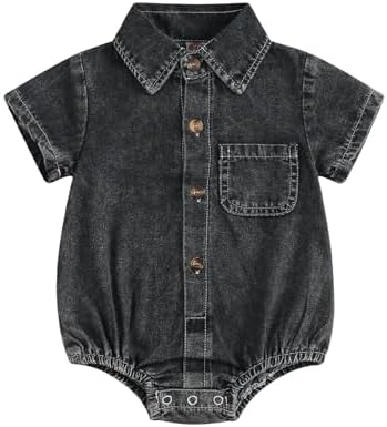 Baby Girl Denim Outfit Button Romper Jean Jumpsuit Shorts Overalls Toddler by Emmababy