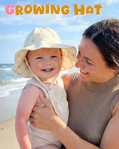 HONGTEYA Baby Sun Hat Muslin Wide Brim Toddler Girl Beach Bucket Hat - Image 6