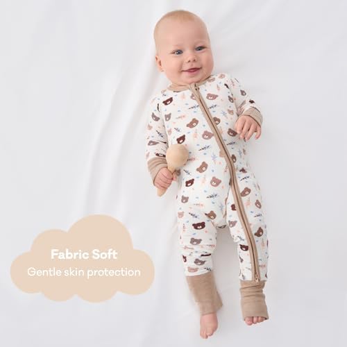 pureborn Baby Sleeper Viscose from Bamboo Zipper Footies Pjs 0-24 Months | - Image 3