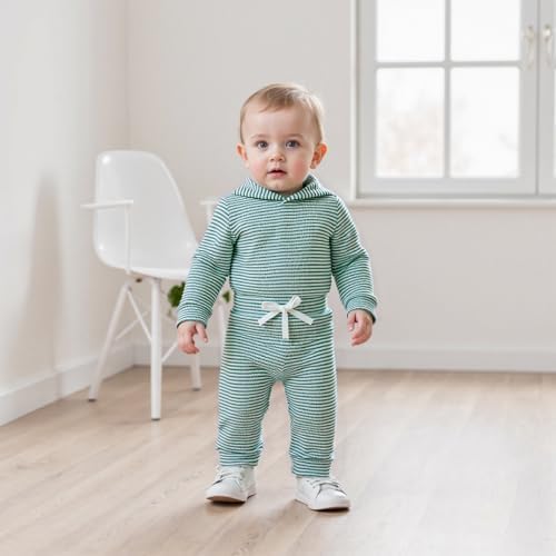Thorn Tree Newborn Unisex Baby Clothes Set Hooded Long Sleeve Bodysuit Stretchy - Image 2