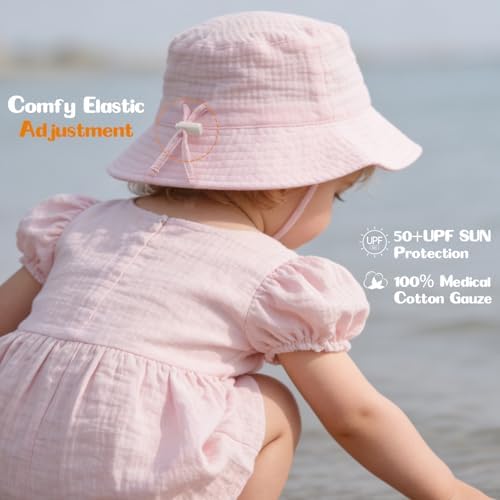 Baby Sun Hat Infant Toddler Summer Cotton Yarn Beach Bucket Hat - Image 6