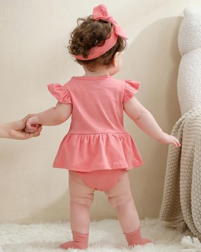 Baby Girls Romper Summer Ruffled Sleeve Bodysuit Dresses Infant Girl Clothes - Image 5