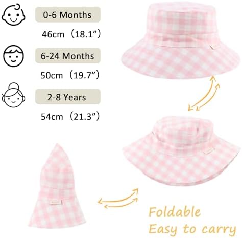 Bamery Baby Toddler Girls Bucket Hat Newborn Sun Hats - Image 6