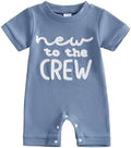 allshope Newborn Baby Boy Summer Outfit Romper Letter Embroidery Short Sleeve by Allshope