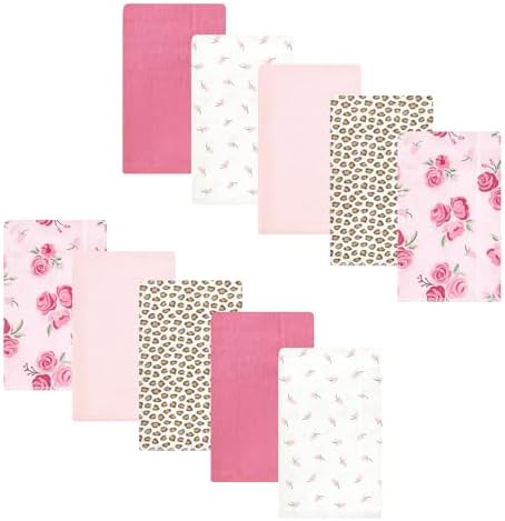Luvable Friends Hudson Baby Flannel Burp Cloths 10pk, Rosy Bloom by Luvable+Friends