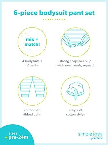 Simple Joys by Carter's Baby Girls 6-piece Bodysuits and Pants Set - Image 5