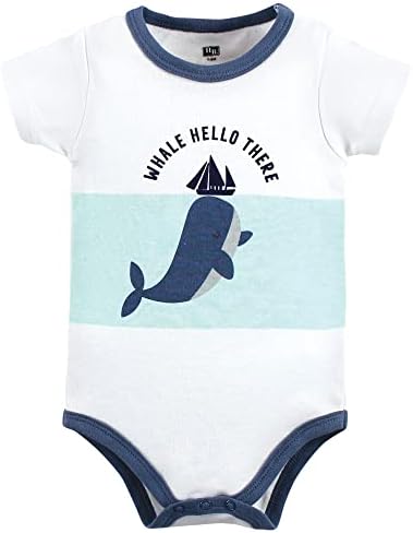 Hudson Baby Unisex Baby Cotton Bodysuit, Shorts and Shoe Set - Image 3