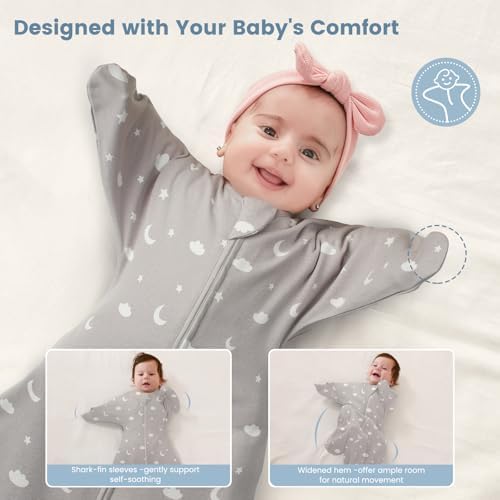 ZIGJOY Swaddle Sleep Sack 6-12 Months, 1.0 Tog Cotton Baby Swaddle Blanket - Image 4