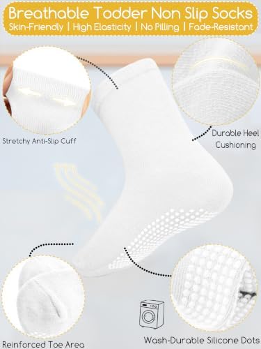 Aroveea Toddler Socks Non Slip Grip Ankle Baby 12 Pack - Image 6