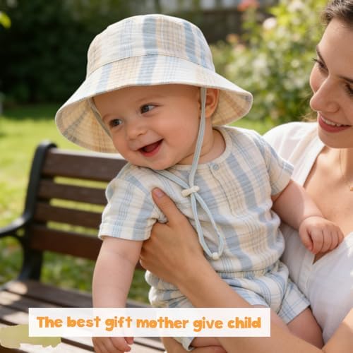 Baby Sun Hat Infant Toddler Summer Cotton Yarn Beach Bucket Hat - Image 2