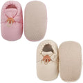 2 Pack Newborn Shoes Soft Sole Baby Sock Booties Drawstring Infant Boys Girls by DUONITITI