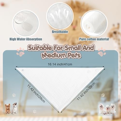 10 Pcs Muslin Cotton Triangle Dog Bandanas Reversible Pet Bibs Scarf Dog Scarves - Image 2