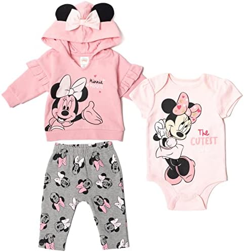 Disney Classics Winnie the Pooh Mickey Mouse Baby Hoodie Bodysuit and Pants 3 by Disney