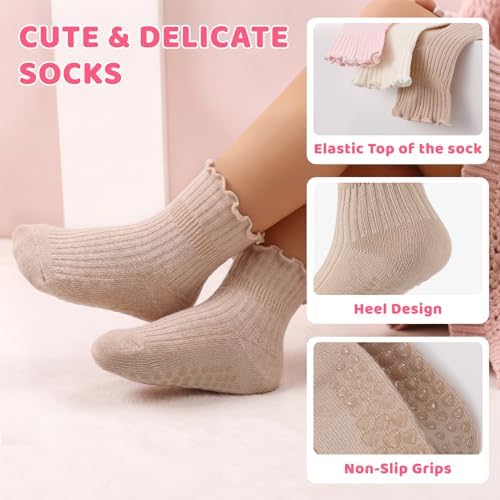 9 Pairs Toddler Ruffle Cotton Non Slip Socks Baby Boys Girls 1-3T - Image 4