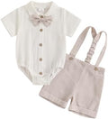 PUHHAPIEY Baby Boy Gentleman Wedding Outfit Dress Romper Suspender Pants | 0 3 by PUHHAPIEY