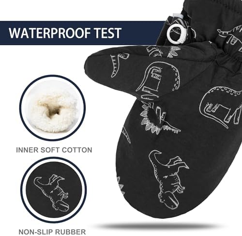 Toddler Mittens Lined Fleece Snow Gloves - Image 2