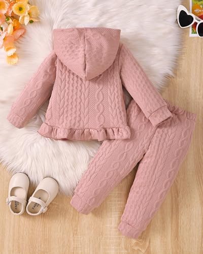 Mioglrie Baby Toddler Girl Clothes Infant Fall Winter Hoodie Solid Outfits - Image 4