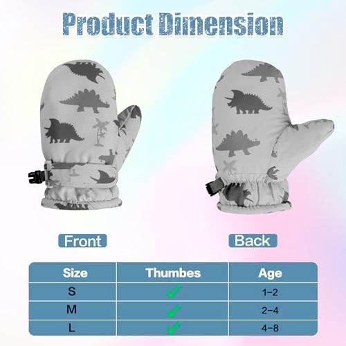 Toddler Mittens Lined Fleece Snow Gloves - Image 4