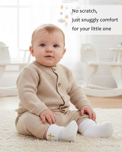 Baptism Socks for Baby Newborn White Turn Cuff Cross Socks, Toddler Ruffle Sock - Image 6