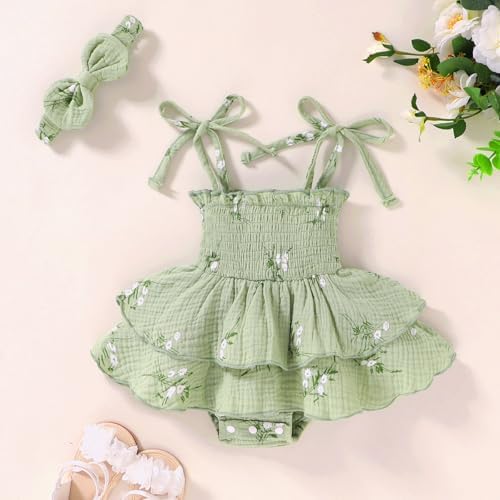 YOUNGER TREE Baby Girl Clothes Infant Summer Romper Dress Sleeveless Bodysuit - Image 3