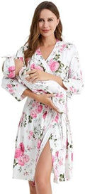 Galabloomer Maternity Robe and Receiving Blanket, Matching Mommy Labor Robe by Galabloomer
