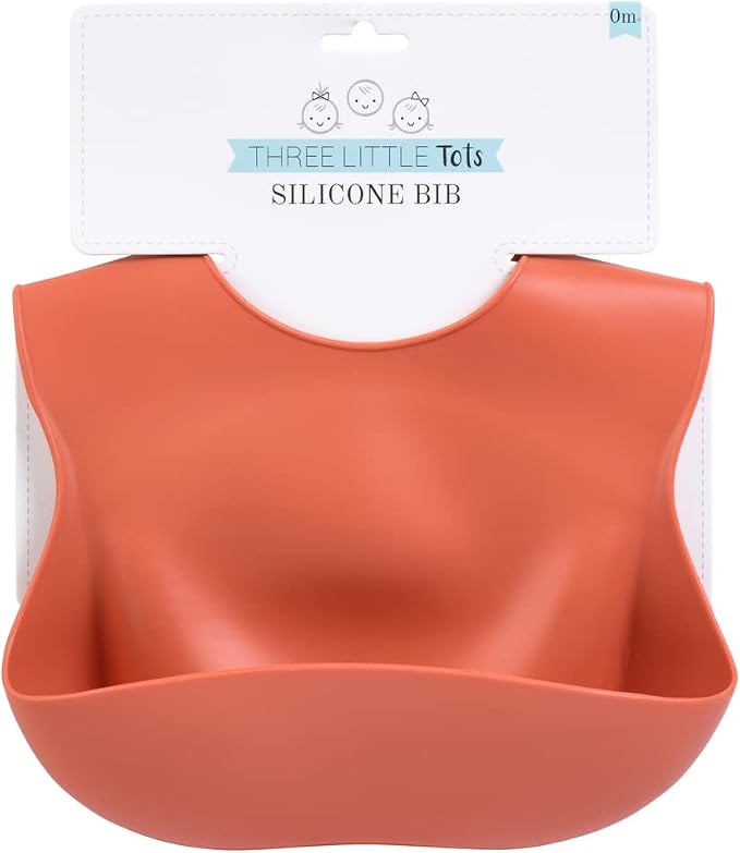 Three Little Tots Modern Silicone Baby Bib – Adjustable Fit Waterproof Catch - Image 3