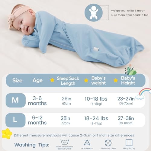 ZIGJOY Swaddle Sleep Sack 3-6 Months, 1.0 Tog Cotton Baby Swaddle Blanket - Image 2