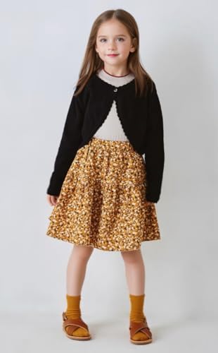 Toddler Girls Cardigan Sweater Bolero Shrug Baby Kids Long Sleeve Cropped Dress - Image 2