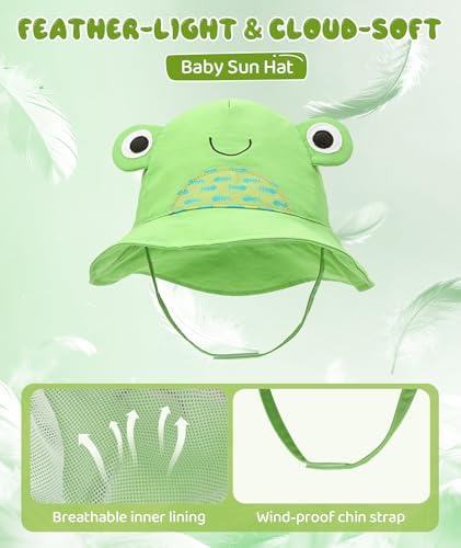 Azue Cute Baby Sun Hat, Wide-Brim Toddler Bucket Hats - Image 3
