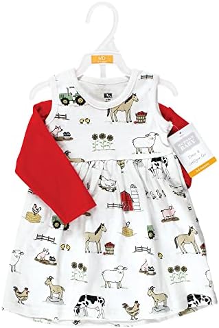 Hudson Baby Infant and Toddler Girls Cotton Dress and Cardigan Set - Image 2