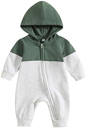 Fall Baby Clothes Newborn Boy Girl Hoodie Romper Long Sleeve Jumpsuit Winter by LedyChampswiinToddlerBaby