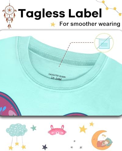 DAUGHTER QUEEN Girls Summer Pajamas Set 4 Pieces 100% Cotton Sleepwear Size 18 - Image 3