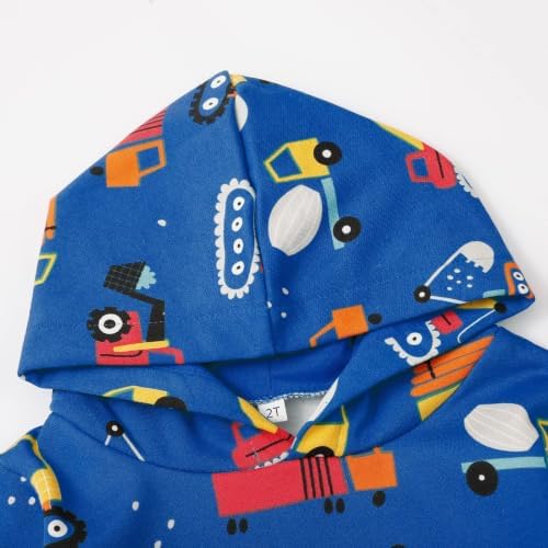 RETSUGO Baby Boys Dinosaurs Hoodie Boy Girls Truck Pullover - Image 5