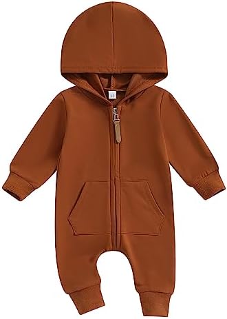 Fall Baby Clothes Newborn Boy Girl Hoodie Romper Long Sleeve Jumpsuit Winter by LedyChampswiinToddlerBaby