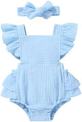YOUNGER TREE Toddler Baby Girl Ruffled Sleeveless Romper Casual Summer Jumpsuit by YOUNGERTREE