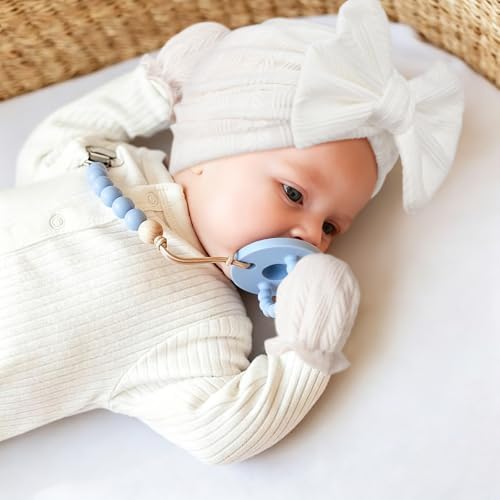 BQUBO Baby Turban Hats and Mittens Set Newborn Infant Hospital Hats Caps - Image 4