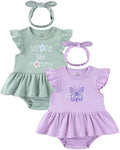 Baby Girls Romper Summer Ruffled Sleeve Bodysuit Dresses Infant Girl Clothes by ZAVBABY