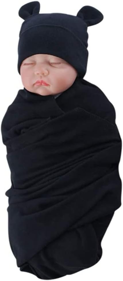 Unisex Baby Swaddle Wrap with Hat Set - Image 3