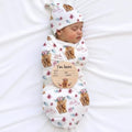 Ylsteed Baby Highland Cow Swaddle Blanket and Headband Set, Newborn Receiving by Ylsteed