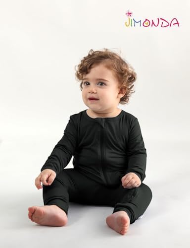 Jimonda Baby Romper Boys Girls Bamboo Pajamas 2-Way Zipper Footless Unisex Long - Image 5