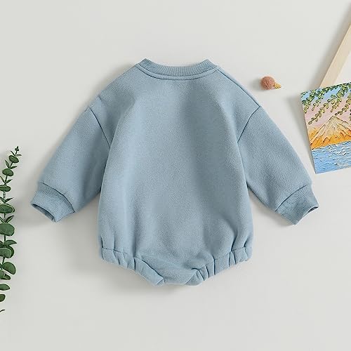VISGOGO Newborn Infant Baby Boy Oversized Romper Sweater Bodysuits Coming Home - Image 4
