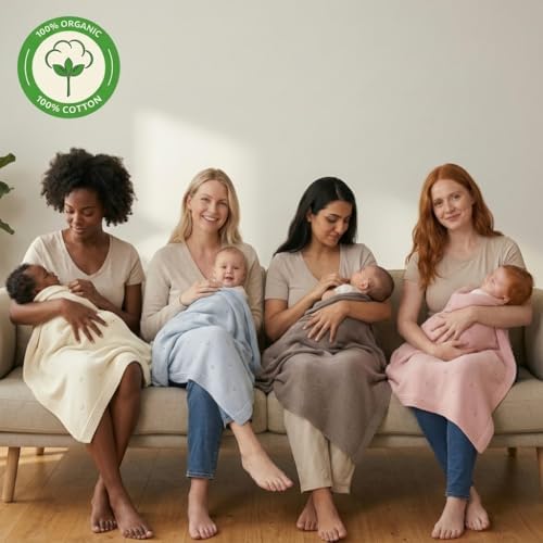 Receiving Blankets, 100% Organic Cotton Knit, Newborn Baby Swaddle | - Image 4