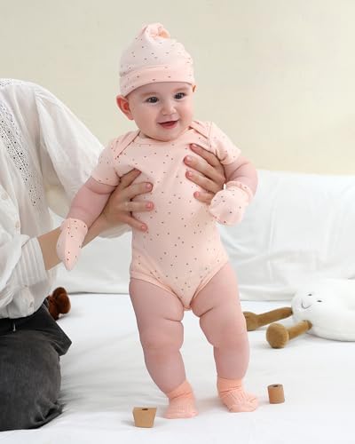 Baby Hats Mittens and Socks Set Soft Cotton Newborn Hat Glove - Image 5