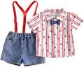 PUHHAPIEY Baby Boy Gentleman Wedding Outfit Dress Romper Suspender Pants | 0 3 by PUHHAPIEY