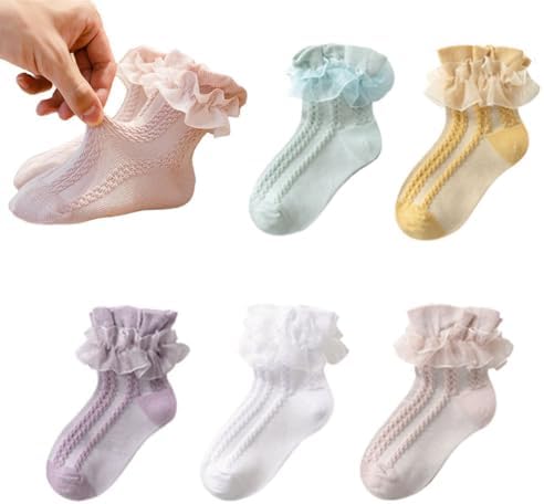 Toddler Girl Ruffle Socks Baby Girls Knee High Socks by WATOCHE