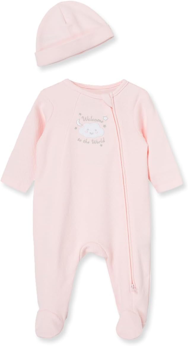 Little Me Clothes for Baby Girls 100% Cotton Scratch-Free Tag Footed One-Piece by LittleMeChildrensApparel