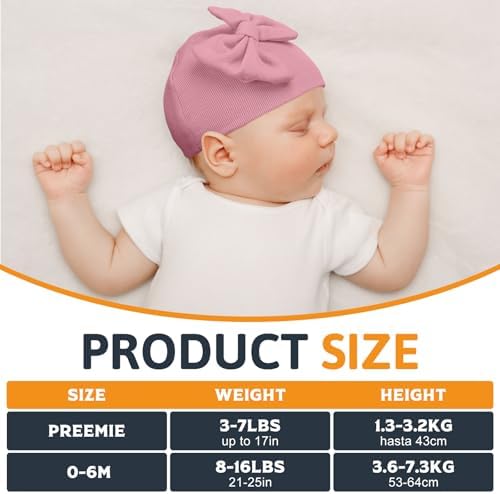 Cuffbow 4 Pcs Preemie Hats Baby Cap - Image 2