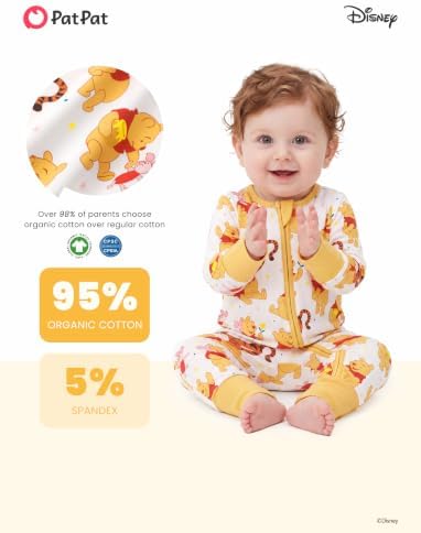Disney Baby Organic Cotton Zip Footie Clothes Romper Outfit - Image 5