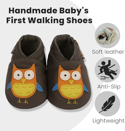 YALION Baby Soft Leather Shoes Suede Sole Infant Toddler First Walking Sports - Image 3