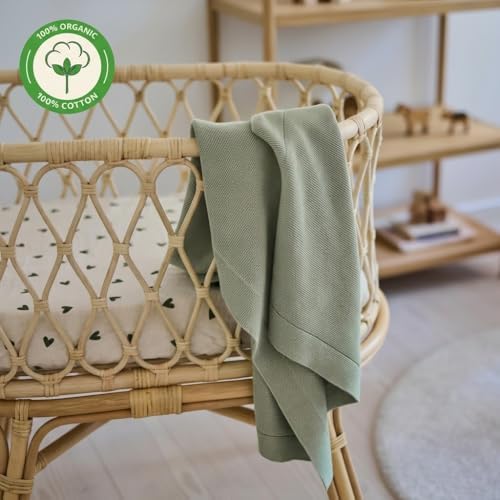 Receiving Blankets, 100% Organic Cotton Knit, Newborn Baby Swaddle | - Image 5